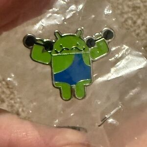 Green and Blue Android Enamel Pin